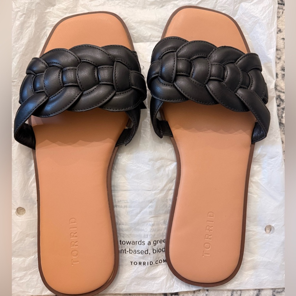 Torrid Black Braided Sandals